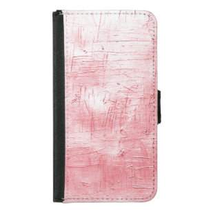 Metallic Red Canvas: Brushstroke Elegance. Samsung Galaxy S5 Wallet Case