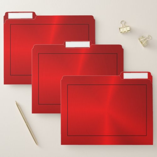 Metallic red minimalistic black border frame file folder