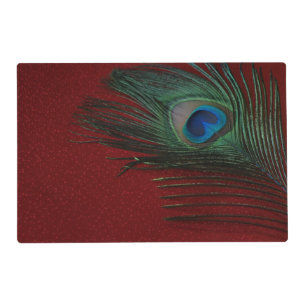 Metallic Red Peacock Placemat