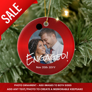 Metallic Red PHOTO Christmas Decoration Minimal