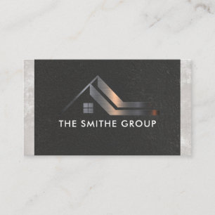 Metallic Residential Property Real Estate Business Card