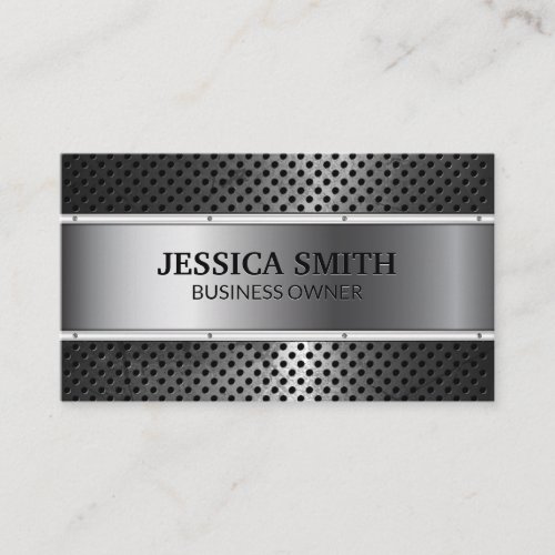 Metallic  Rivets  Metal Rusted Perforations Business Card