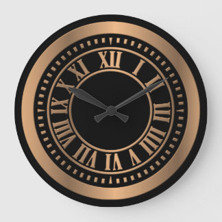 Metallic Roman Numerals Clock Face - Bronze