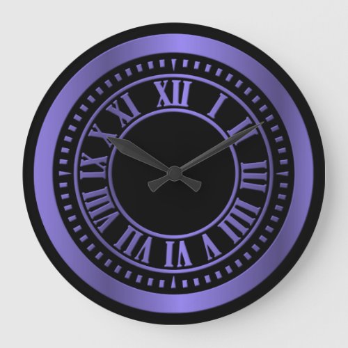 Metallic Roman Numerals Clock Face _ Deep Purple