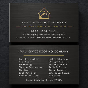 Metallic Roofing Roofer Professional Services  Business Card