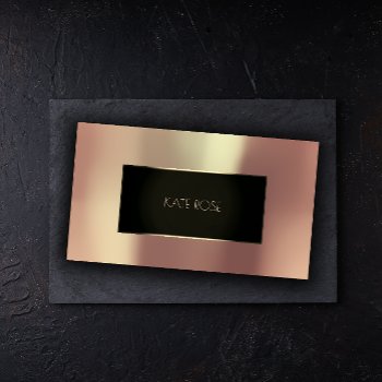 Metallic Rose Gold Black Champaign Frame Vip Business Card by luxury_luxury at Zazzle