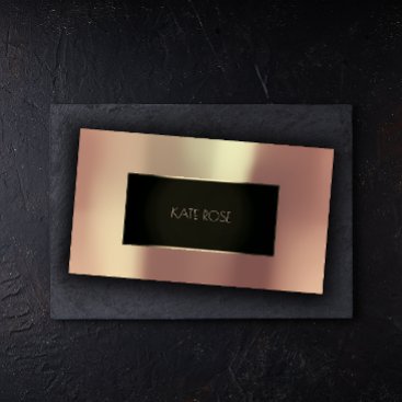 Metallic Rose Gold Black Champaign Frame Vip Business Card