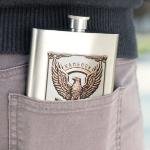 Metallic Rose-Gold Bold Eagle Flask