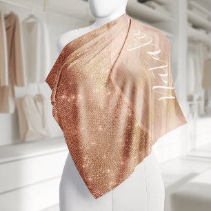 Metallic Rose Gold Glitter Personalized Bandana