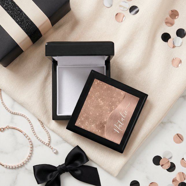 Metallic Rose Gold Glitter Personalized Gift Box (Creator Uploaded)