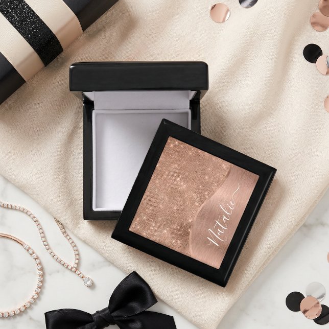 Metallic Rose Gold Glitter Personalized Gift Box (Creator Uploaded)