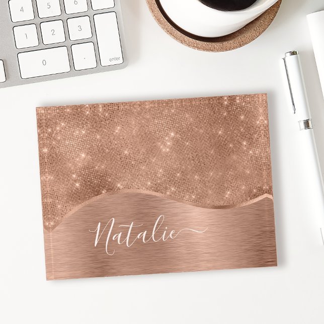 Metallic Rose Gold Glitter Personalized Paperweight (Creator Uploaded)