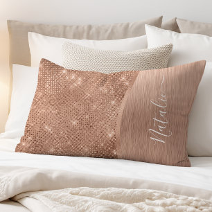 Metallic Rose Gold Glitter Personalized Pillow Case