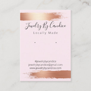Metallic Rose Gold Handmade Jewelry Display Card