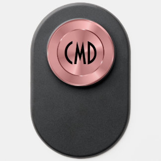Metallic Rose Gold Medallion Custom Monogram PopSocket