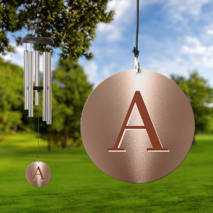 Metallic rose gold monogram wind chime