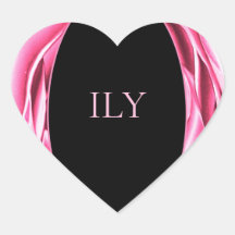 Metallic Rose Pink Heart Sticker