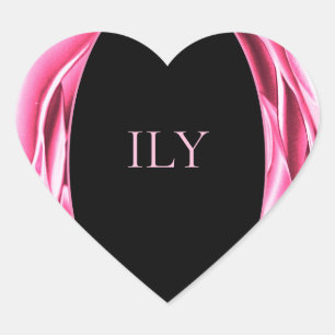 Metallic Rose Pink Heart Sticker