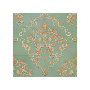 Metallic Rose Quartz: Glossy Texture Wood Wall Art