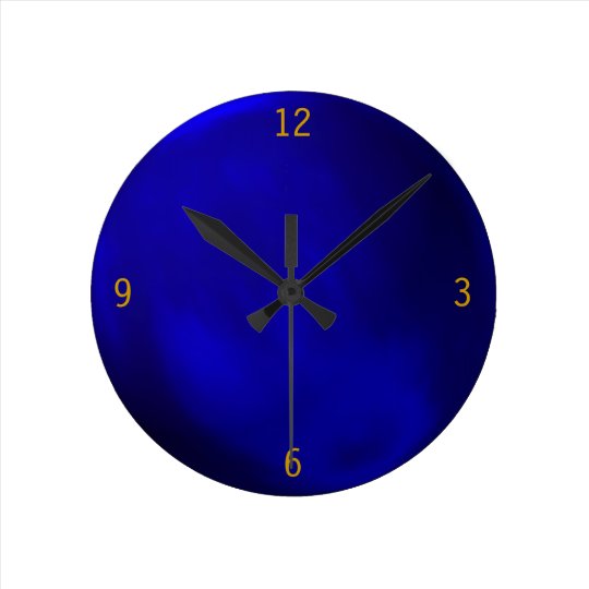 Metallic Royal Blue Round Clock | Zazzle.com