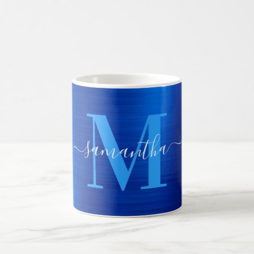 Metallic Royal Blue Signature Monogram Coffee Mug