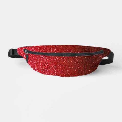 Metallic Ruby Red and Black Glitter Ombre Fanny Pack