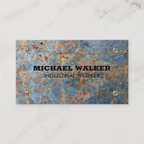 Metallic Rusted Background  Industrial Screws Business Card
