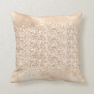 METALLIC SATIN CHAMPAGNE SPARKLE THROW THROW PILLOW