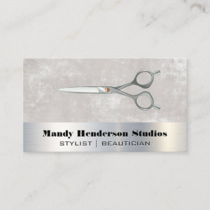 Metallic Scissors Metal and Texture Business Card
