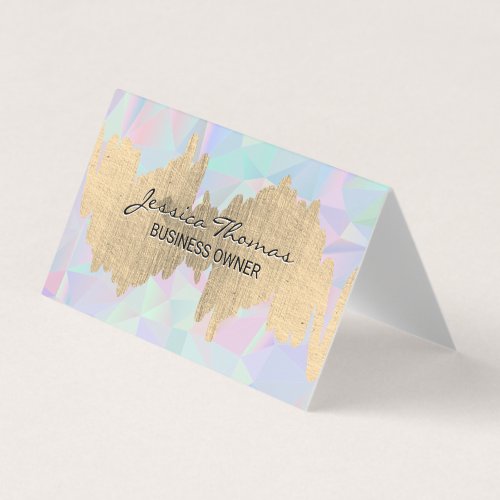 Metallic Scribble  Geometric Holographic Business Card