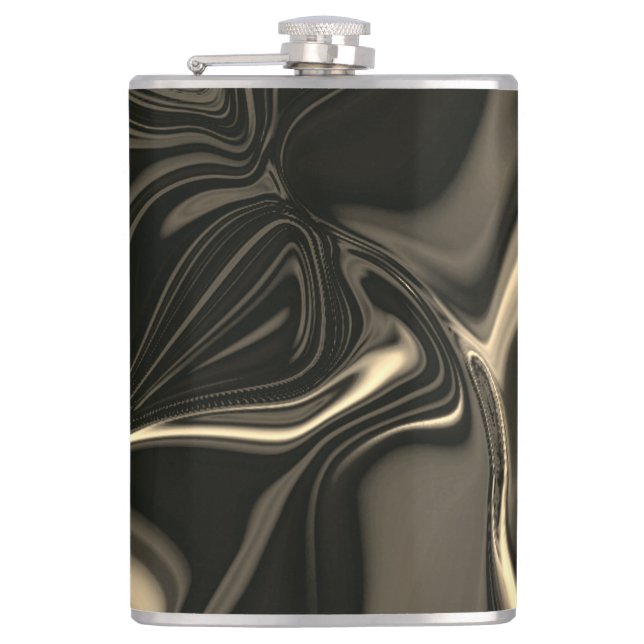 Metallic sepia undulations over dark background flask (Front)
