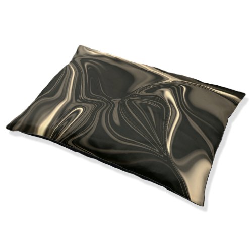 Metallic sepia undulations over dark background pet bed