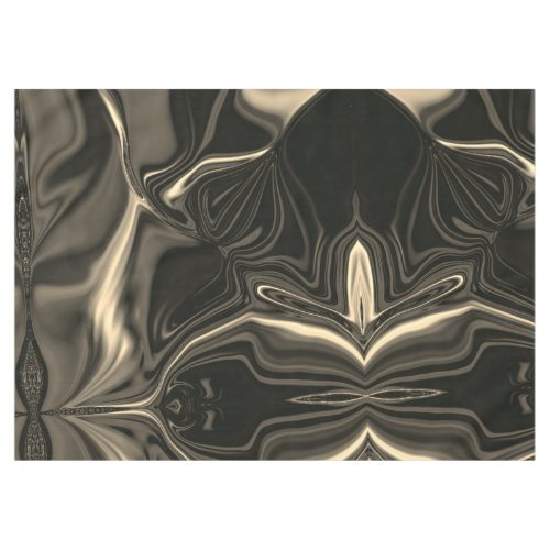 Metallic sepia undulations over dark background tablecloth