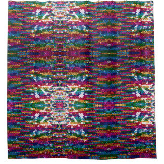 Metallic Sequins Glitter Abstract Pixel Pattern Shower Curtain