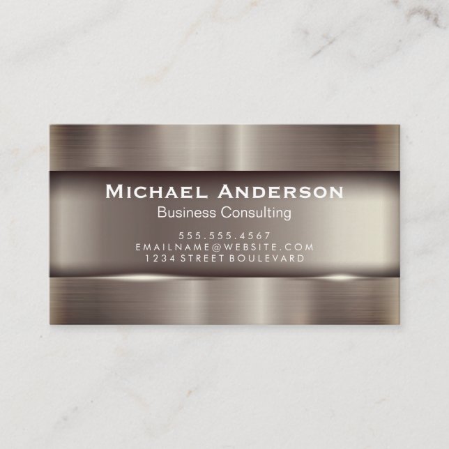 Metallic Shine Background Business Card (Front)