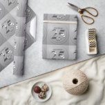 Metallic Silver 25th Wedding anniversary Wrapping Paper<br><div class="desc">Happy silver wedding anniversary. 25th years together. Silver metallic label.</div>