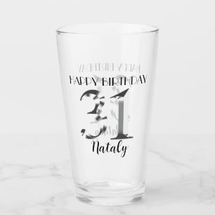 Metallic silver 31st birthday glass