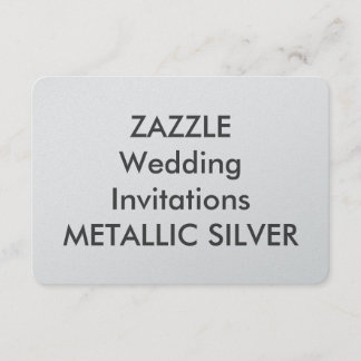 METALLIC SILVER 5” x 3.5” Wedding Invitations