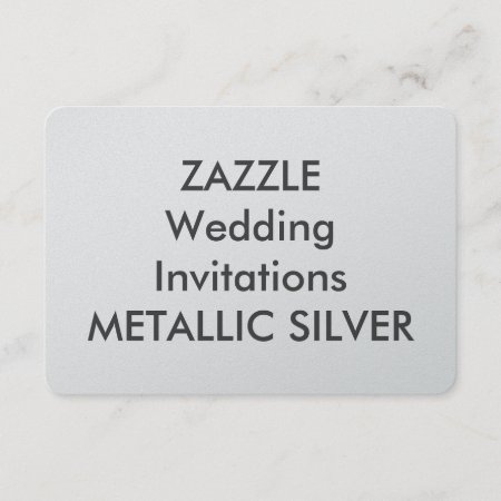 Metallic Silver 5” X 3.5” Wedding Invitations