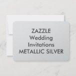 Metallic Silver 5” X 3.5” Wedding Invitations at Zazzle