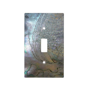 Metallic silver Abalone Light Switch Cover