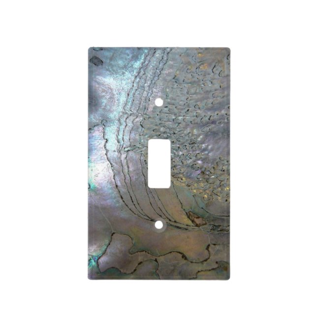 Metallic silver Abalone Light Switch Cover (Front)