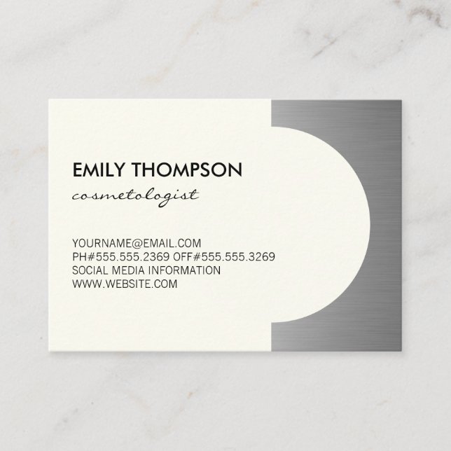 Metallic Silver Accent (off yellow) Appointment (Front)