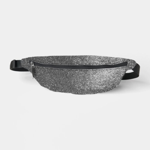 Metallic Silver Black and White Glitter Luxury Fanny Pack