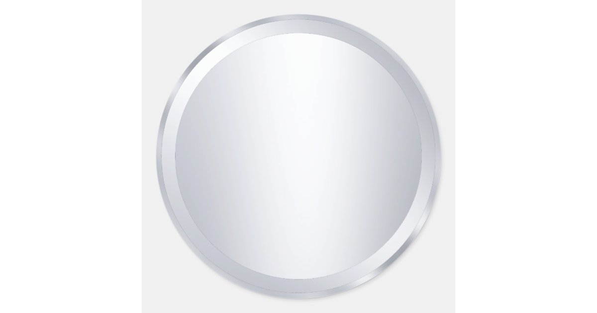 Textboxt Sticker Silver Metallic Silver Blank Custom Template Add Text Classic Round Sticker ...