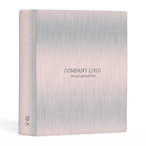 Metallic silver brushed aluminum texture mini binder