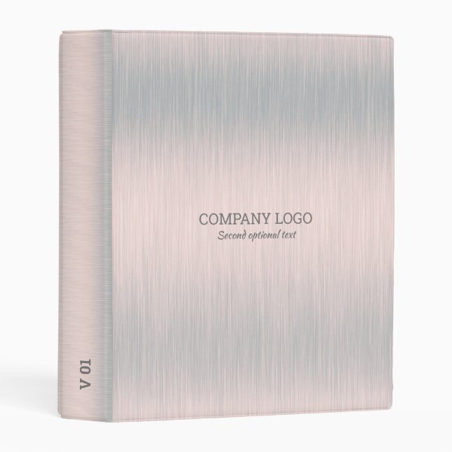 Metallic silver brushed aluminum texture mini binder (Front/Spine)