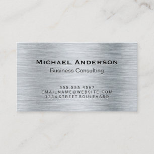 Metallic Silver Brushed Business Card
