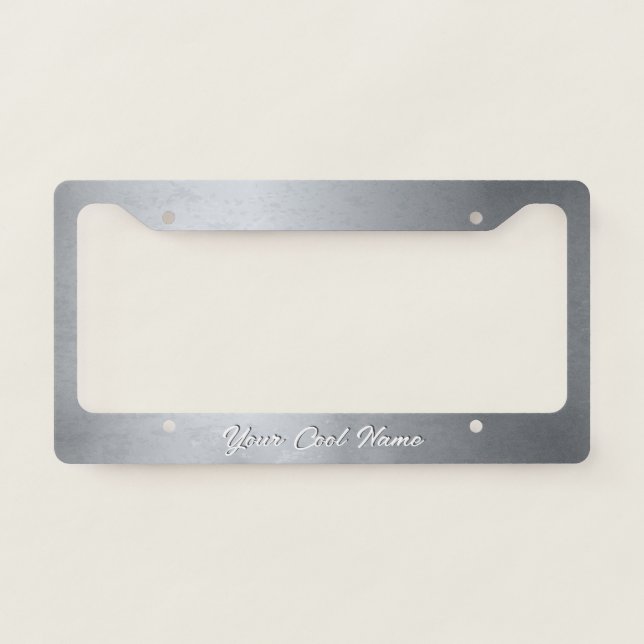 Metallic Silver - Custom License Plate Frame (Front)