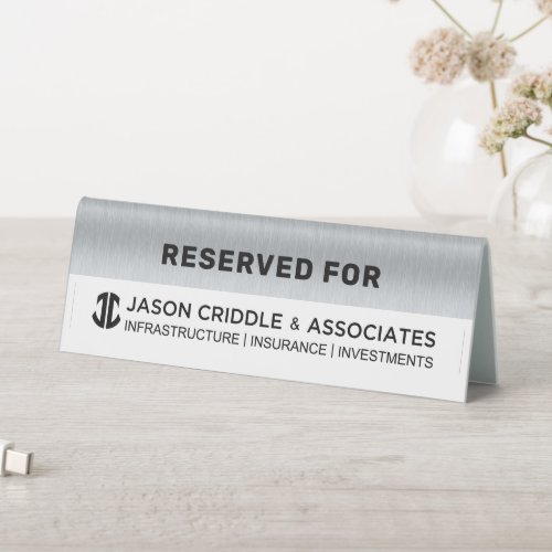 Metallic Silver Custom Logo Table Tent-Reserved Tent